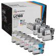 Set of 9 Brother Compatible LC103 HY Ink Cartridges: 3 BK and 2 each of CMY