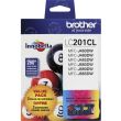 Brother LC201 C/M/Y OEM Ink Cartridge 3 Pack, LC2013PKS