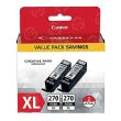 Genuine Canon 0319C005 (PGI-270XL) Twin Pack, High-Yield Black Ink