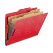 Nature Saver Classification Folder - 10 per box Legal - 8.50" x 14" - 2 Dividers - 25 pt. - Bright Red