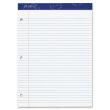 Ampad Perforated 3HP Ruled Double Sheet Pads - 100 sheets per pad - Letter - 8.50" x 11" - White