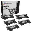 5 Pack Brother TN450 High Yield Black Compatible Toner Cartridges