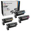 Lexmark Remanufactured C780 HY (Bk, C, M, Y) Toner Set